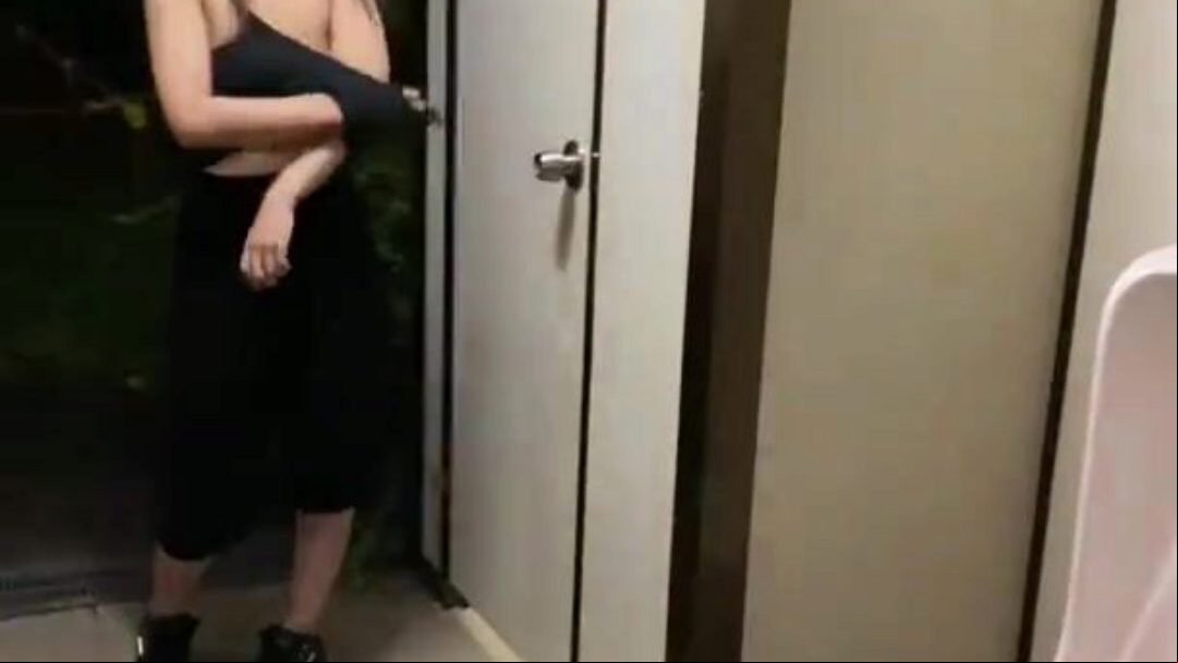 Residential Park Midnight Naked Walking to the Main Street with the Tail in the Anal